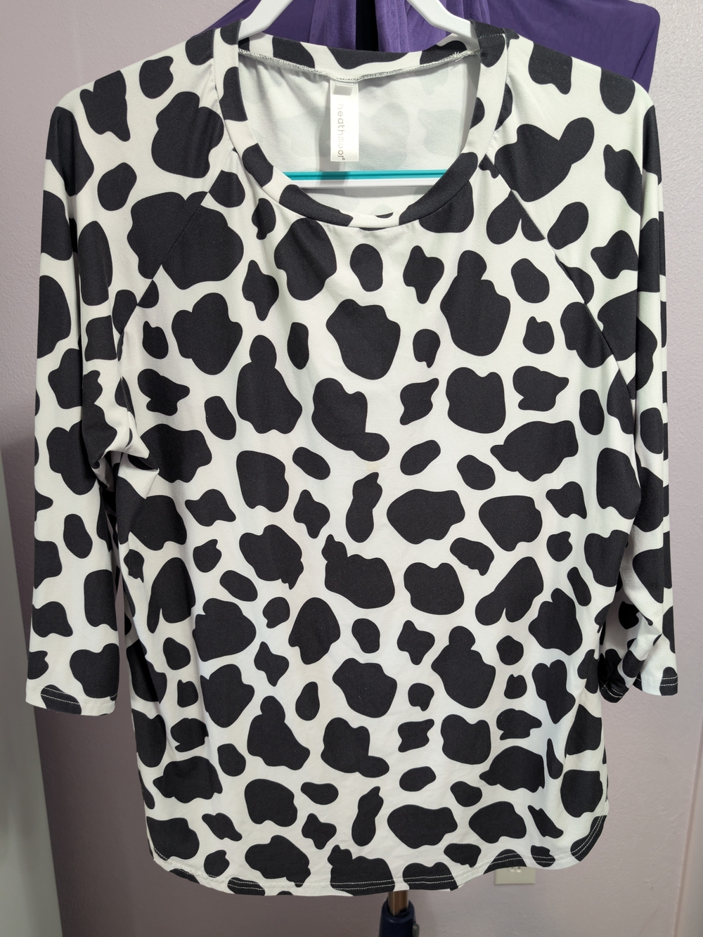 Heath Ceramics Black and White Cow Spot Long Sleeve Blouse